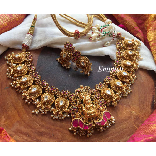 Kundan Mango intricate work Lakshmi neckpiece