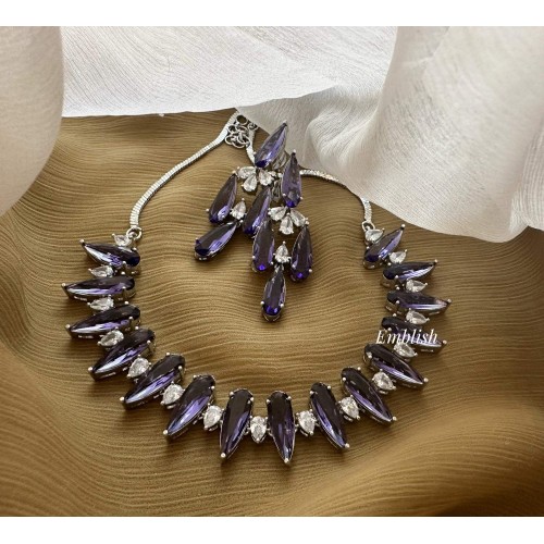 AD Spike Short Neckpiece - Purple