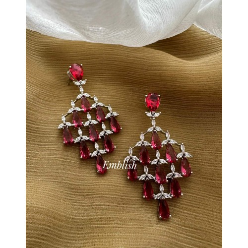 AD Elegant Drop Dangler - Red