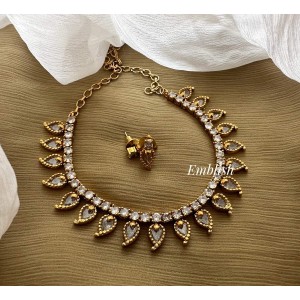 AD Mango Traditional Neckpiece - White