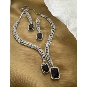 Royal AD Stones Classy Neckpiece - Purple