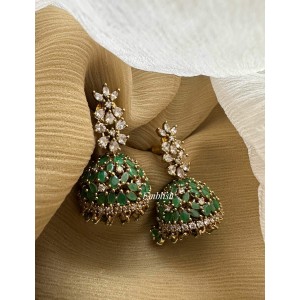 AD Flower Jhumkha - Green AD Flower Jhumkha - Green