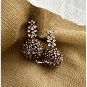 AD Flower Jhumkha - Purple AD Flower Jhumkha - Purple