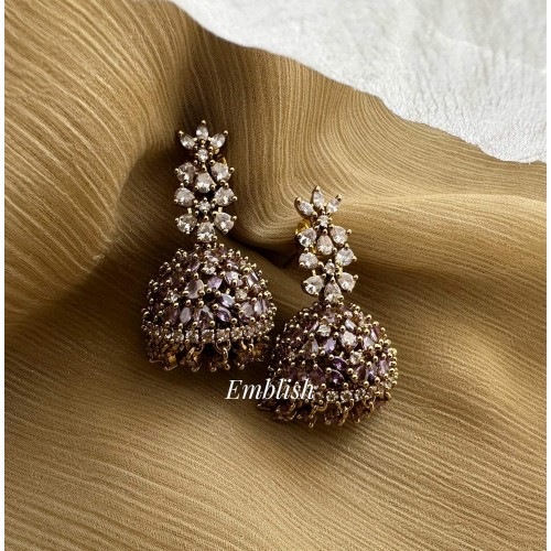 AD Flower Jhumkha - Purple