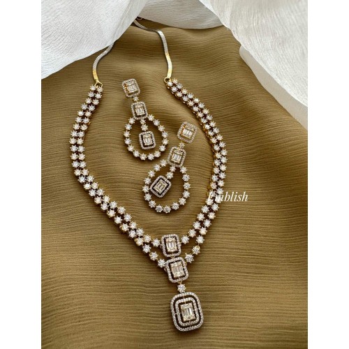 Royal AD Elegant Diamond Look alike Layer Neckpiece