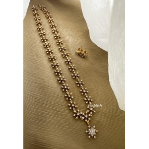 Antique AD Flower with Flower Pendant Long Neckpiece