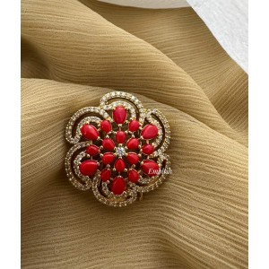 AD Beautiful Flower Coral Hair Choti