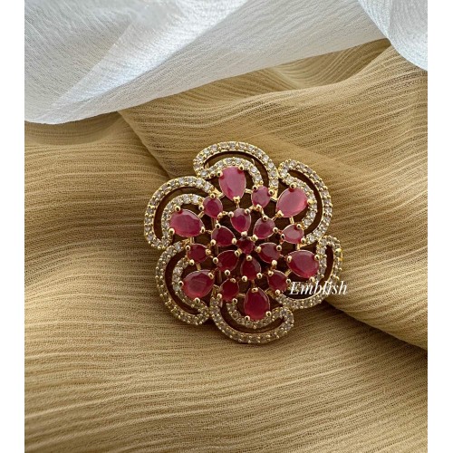 AD Beautiful Flower Hair Choti - Red