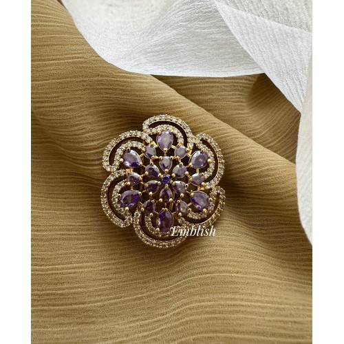 AD Beautiful Flower Hair Choti - Purple