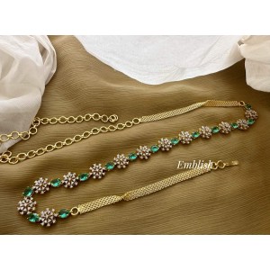 AD Stones Flower Oval Hipchain 