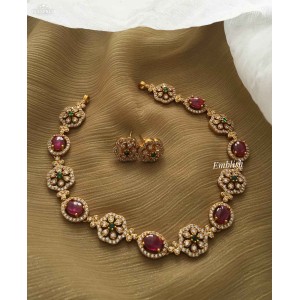 AD Flower Neckpiece - Red