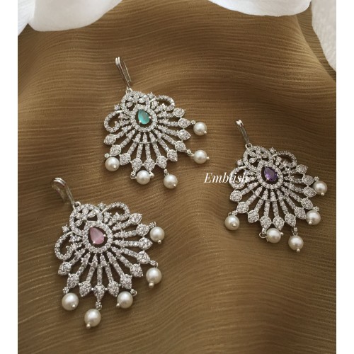 Ad Fan Flower with Pearl Drop Tilak Tikka - Thilagam .