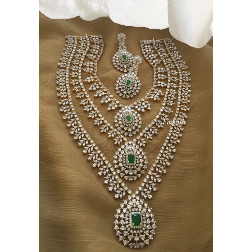 AD leaf a like Triple Layer Neckpiece - Green