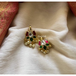 Kundan Jadau Lotus Pearl Drop Bugadi Earrings Kundan Jadau Lotus Pearl Drop Bugadi Earrings