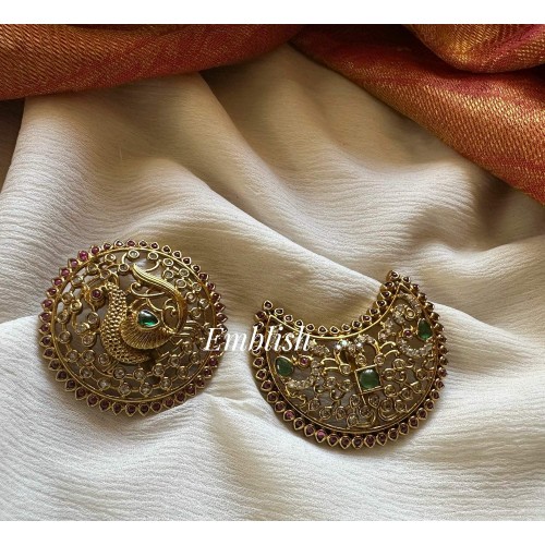 Antique Peacock Kemp AD Surya Chandra Jada Billa