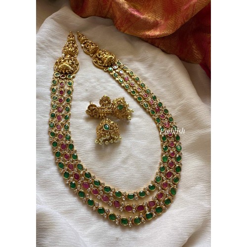 Kemp Triple layer Lakshmi motif neckpiece Kemp Triple layer Lakshmi motif neckpiece