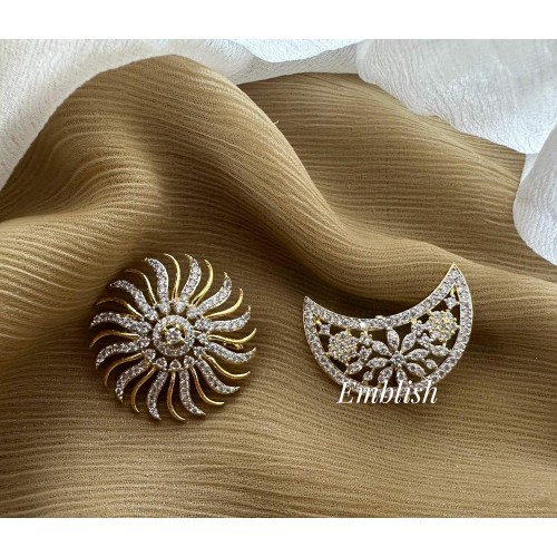 Chakra style AD Stones Surya Chandra Hair Choti