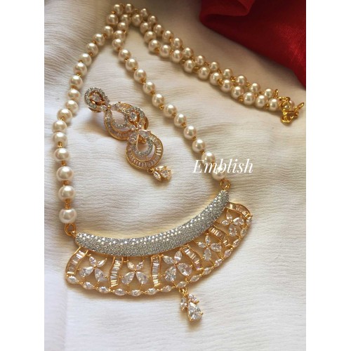 Ad stone curve Flower Pearl Mala set