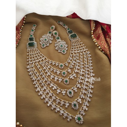 Royal Ad Flower Layer Neckpiece - Green 