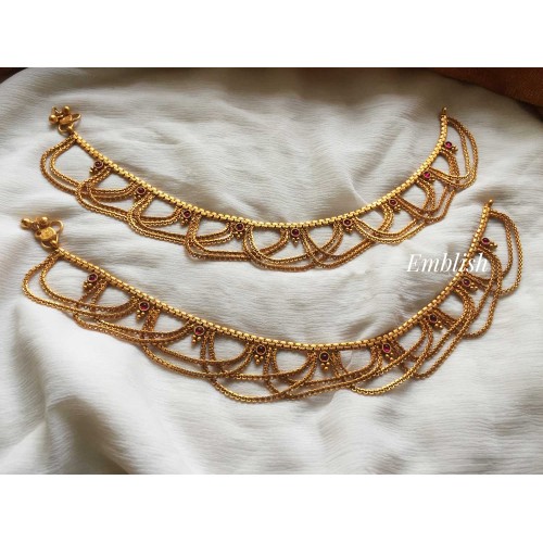 Matte Finish Curve chain layer Anklet