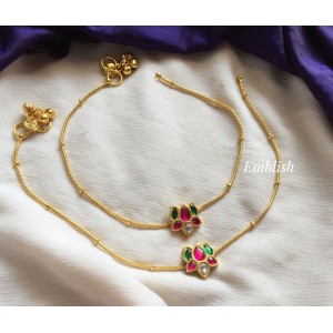 Kundan Jadau Lotus Anklets