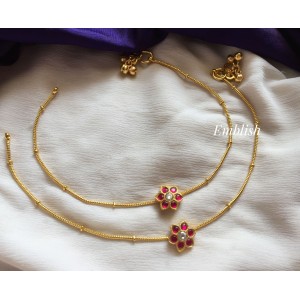 Kundan Jadau Flower Anklets