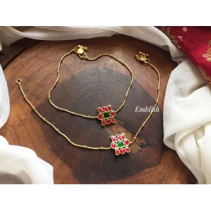 Kundan Jadau Square 2d Anklets