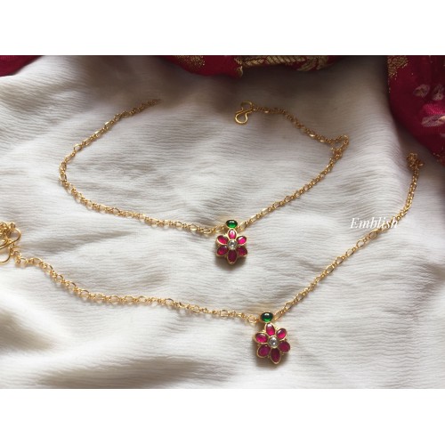 Kundan Jadau Flower Anklet - 5