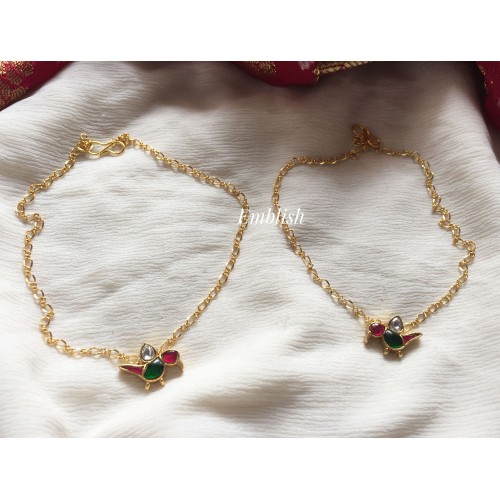 Kundan Jadau Peacock Anklet