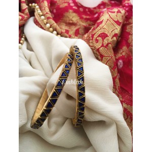 Silk Thread Blue Matt Bangle - Blue