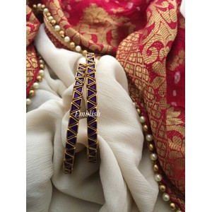 Silk Thread Purple matt Bangle - Purple