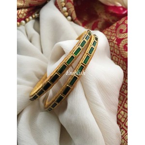 Silk Thread Rectangle Kundan Stone Bangles 