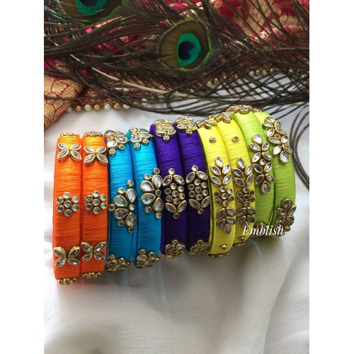 Silk Thread Colourful Bridal Bangles set