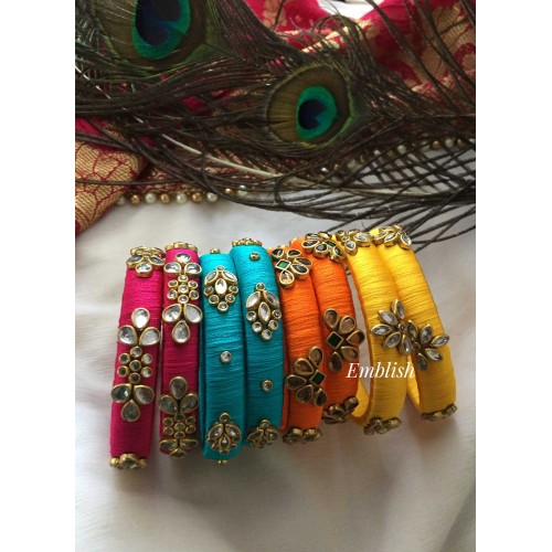 Silk Thread Colourful Bridal Bangles set 2