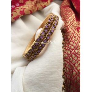 Silk Thread Triangle kundan Bangles - Purple