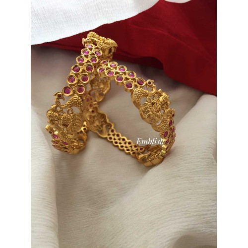 Ruby tear drop Gold polish Lakshmi bangle 