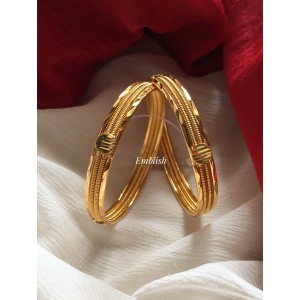 Double line Simple Gold Plated Bangle