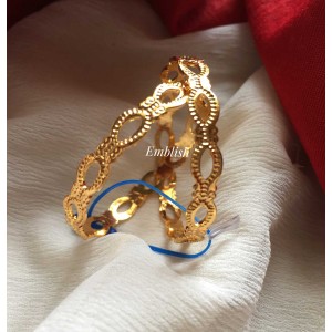 Oval Gold polish kids bangles 