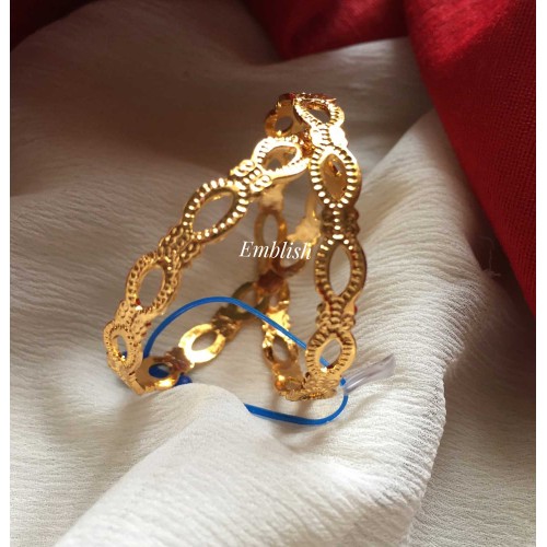 Oval Gold polish kids bangles 