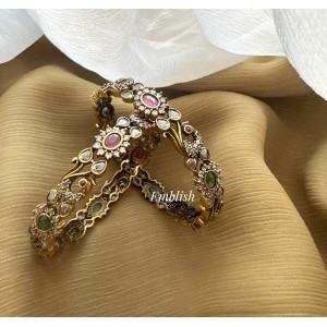 Victorian Flower Peacock Bangle 