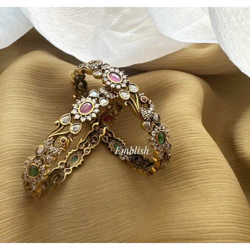 Victorian Flower Peacock Bangle 