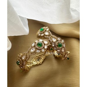 Royal Victorian Flower Kada Bangle - Green