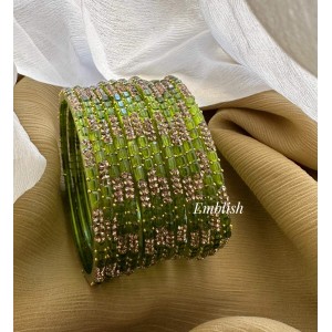 Olive Green Glass Bangles