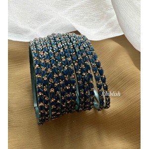 Blue Heart Shape Glass Bangles