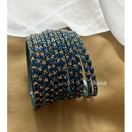 Blue Heart Shape Glass Bangles