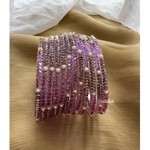 Lavendar Pearl Glass Bangles