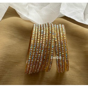 Golden Stone Glass Bangles