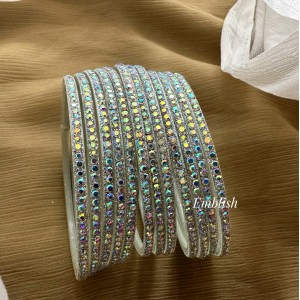 Silver Stone Glass Bangles