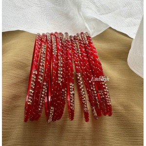 Red Glass Bangles