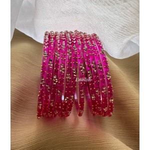 Pink Glass Bangles